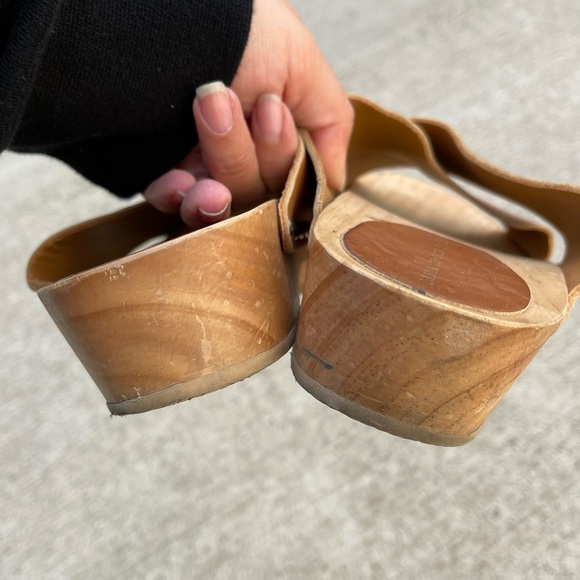 Zara Home Wooden Leather Sandals size 39 - Picture 5 of 8